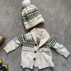 Gap baby cardigan and beanie